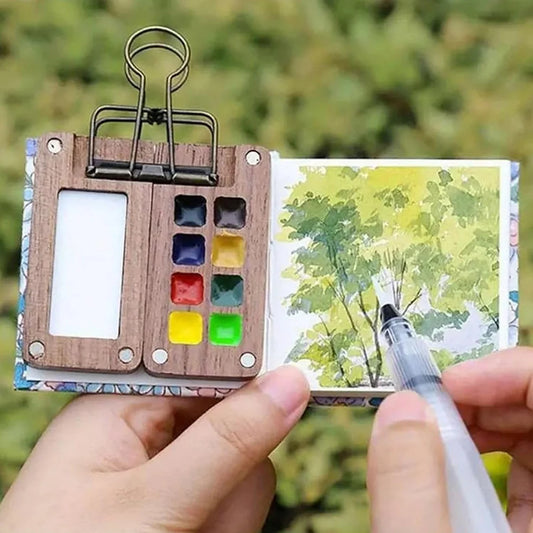 Pocket Wooden Watercolour Palette.