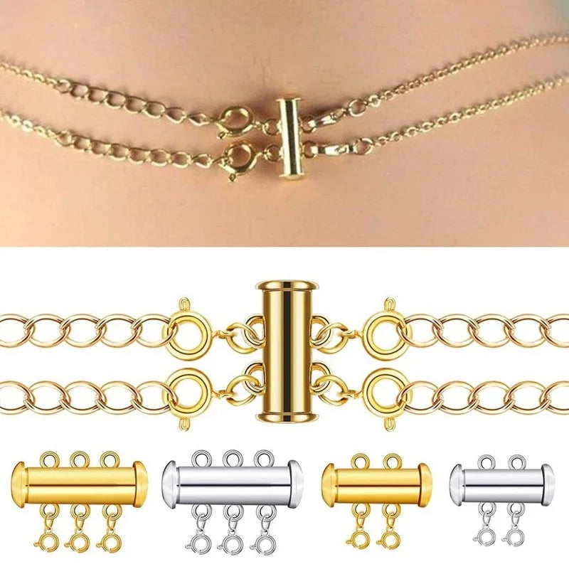 Multi-row Chain Connector with Spring Ring Clasp (2 pcs)