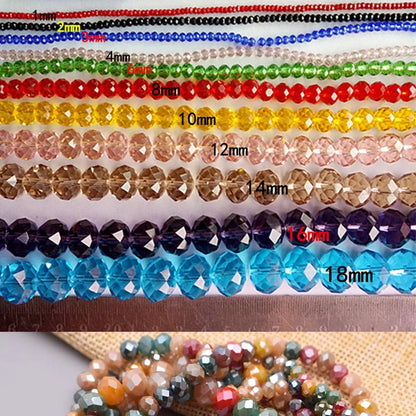 Rondelle Crystal Glass Beads (2mm, 3mm, 4mm, 6mm, 8mm)