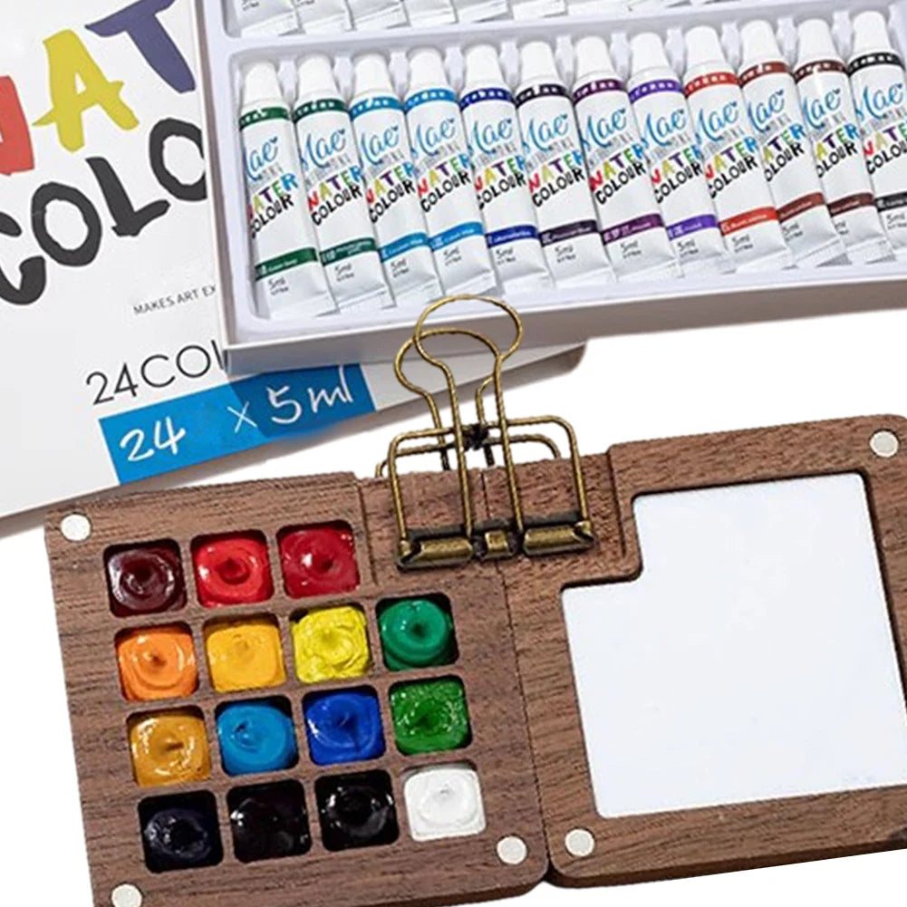 Pocket Wooden Watercolour Palette.