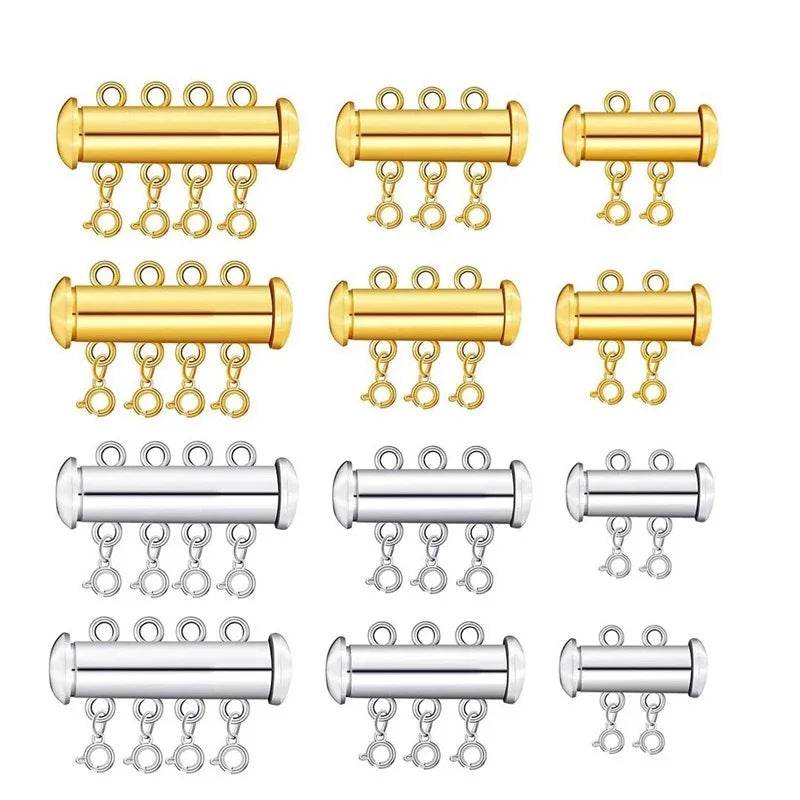 Multi-row Chain Connector with Spring Ring Clasp (2 pcs)