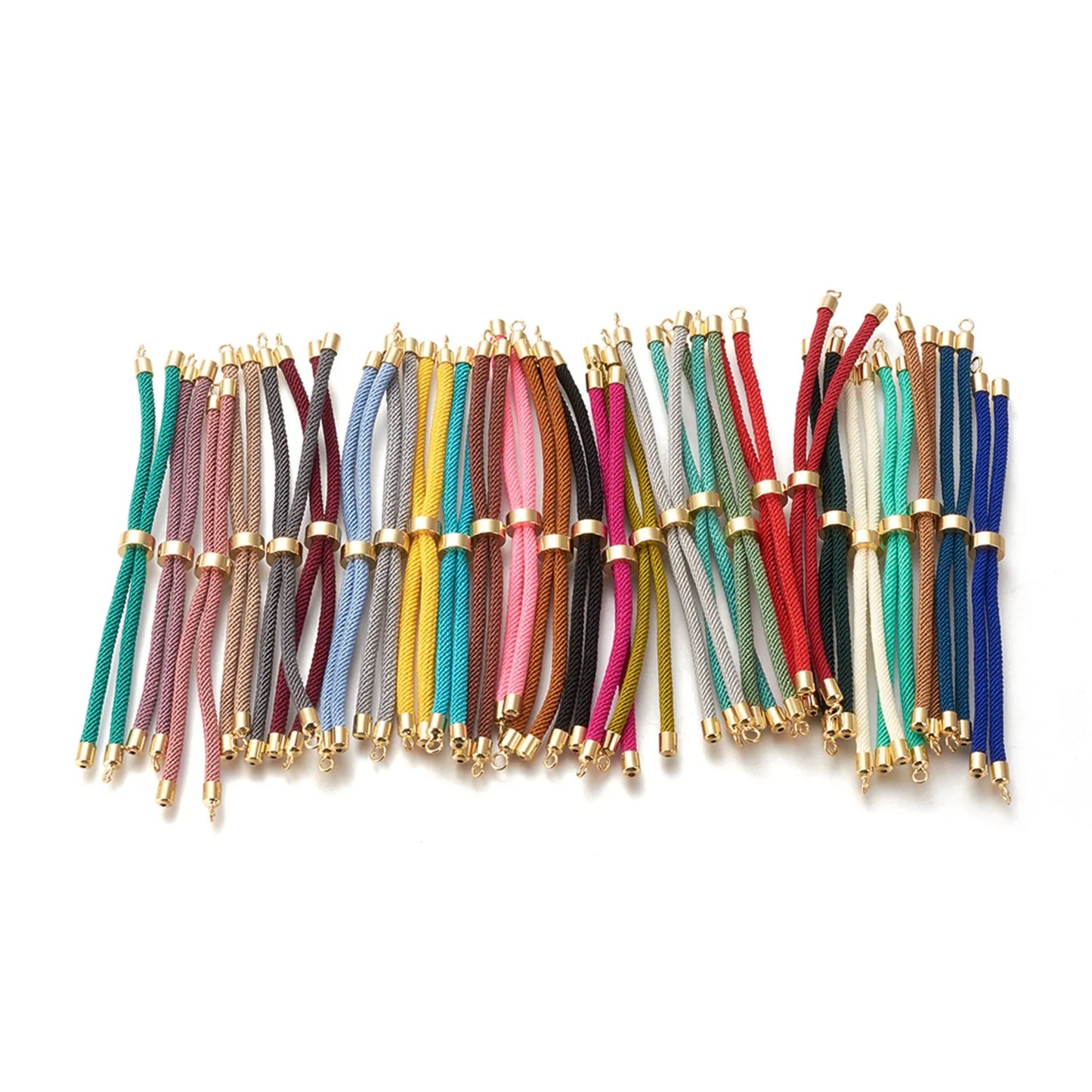 Nylon Twisted Sliders Bracelets with Brass Findings