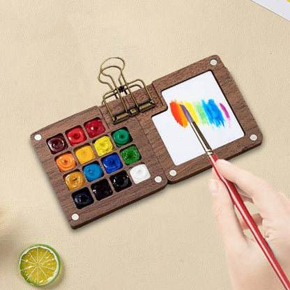 Pocket Wooden Watercolour Palette.