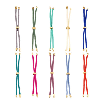 Nylon Twisted Sliders Bracelets with Brass Findings