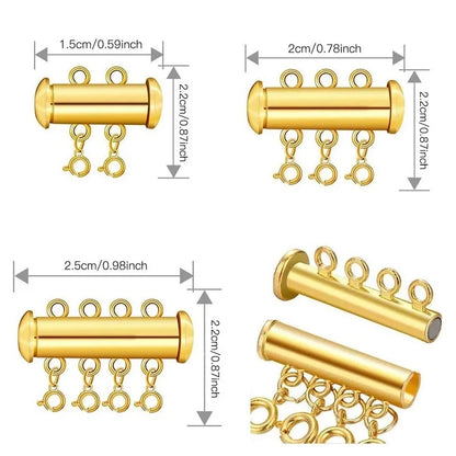 Multi-row Chain Connector with Spring Ring Clasp (2 pcs)